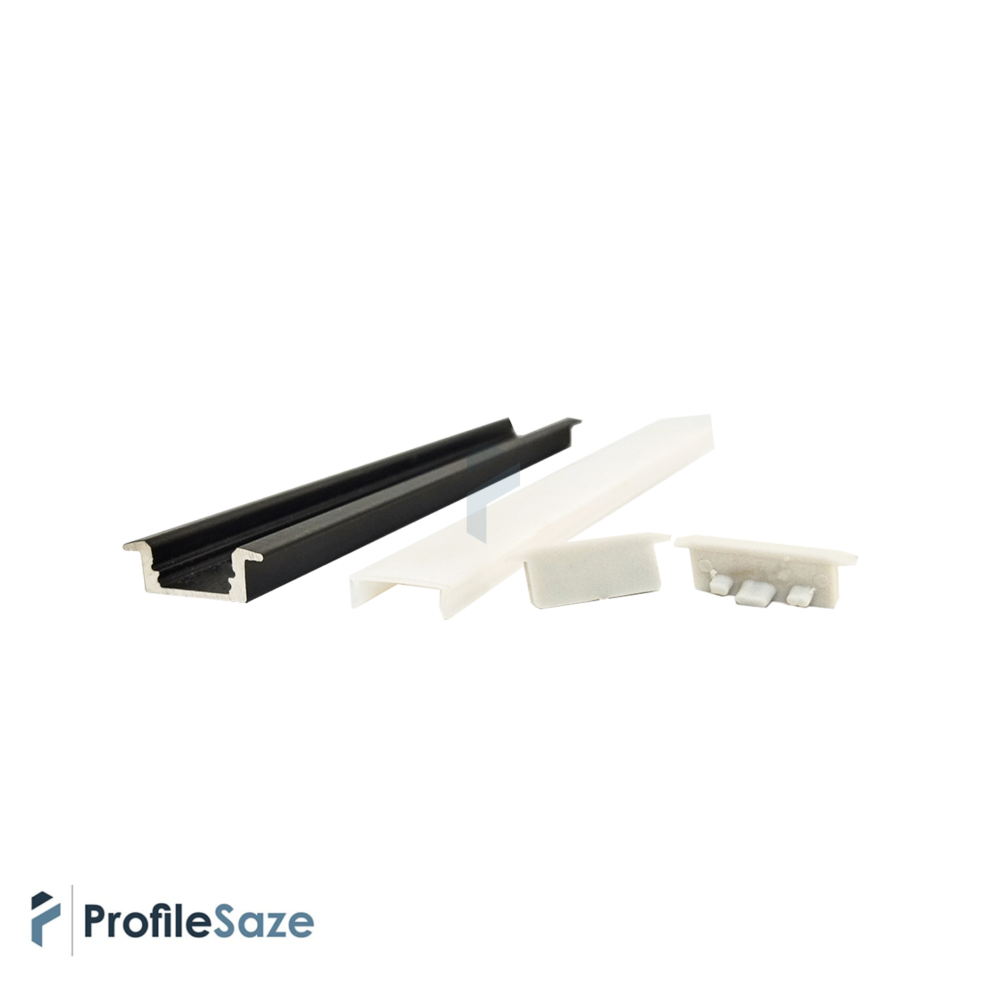 پروفیل نور خطی آلومینیومی 2 سانتی توکار کد L20B مشکی (شاخه 3 متری) + دیفیوزر رایگان