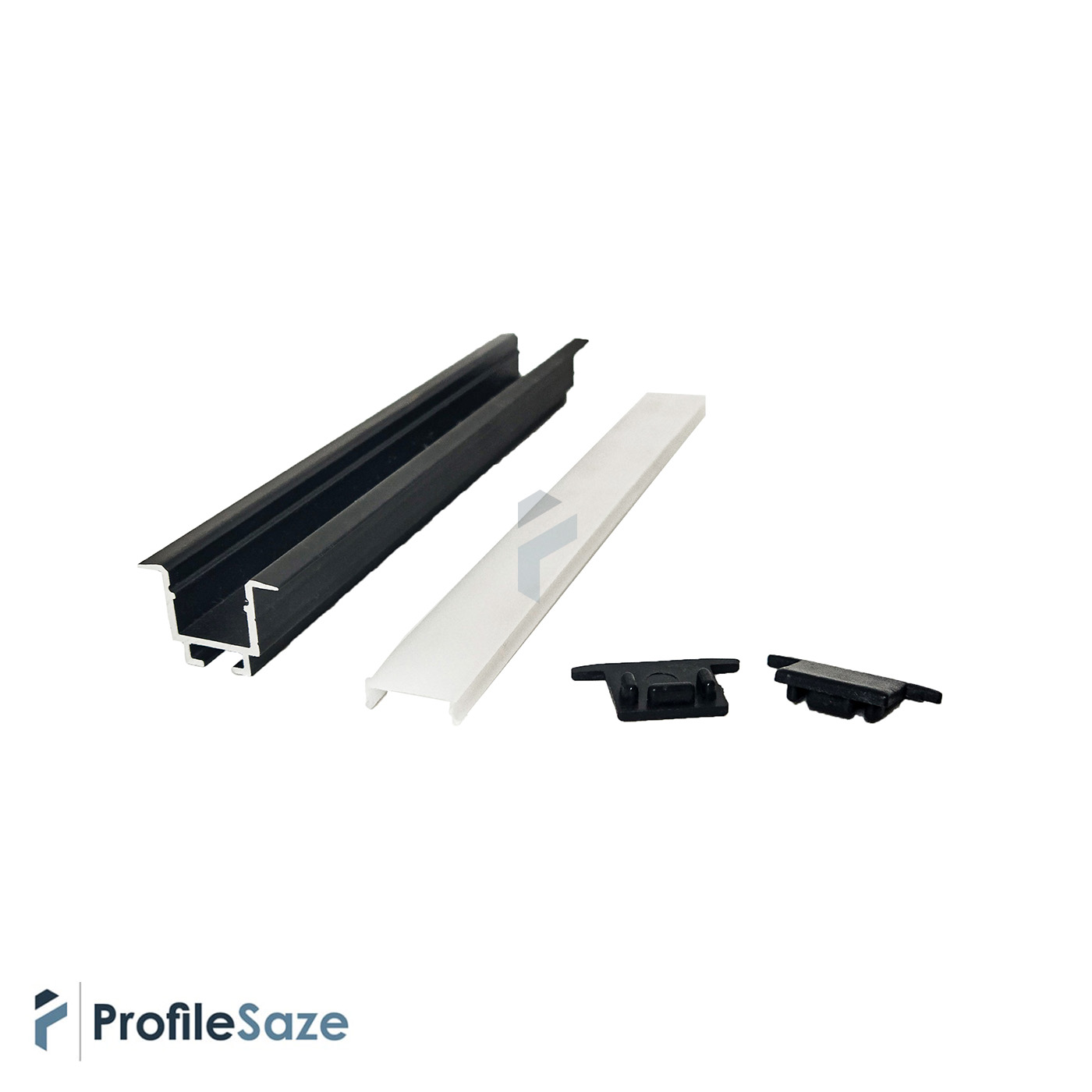 پروفیل نور خطی آلومینیومی 2 سانتی کنافی فنرخور کد LK2B مشکی (شاخه 3 متری) + دیفیوزر رایگان