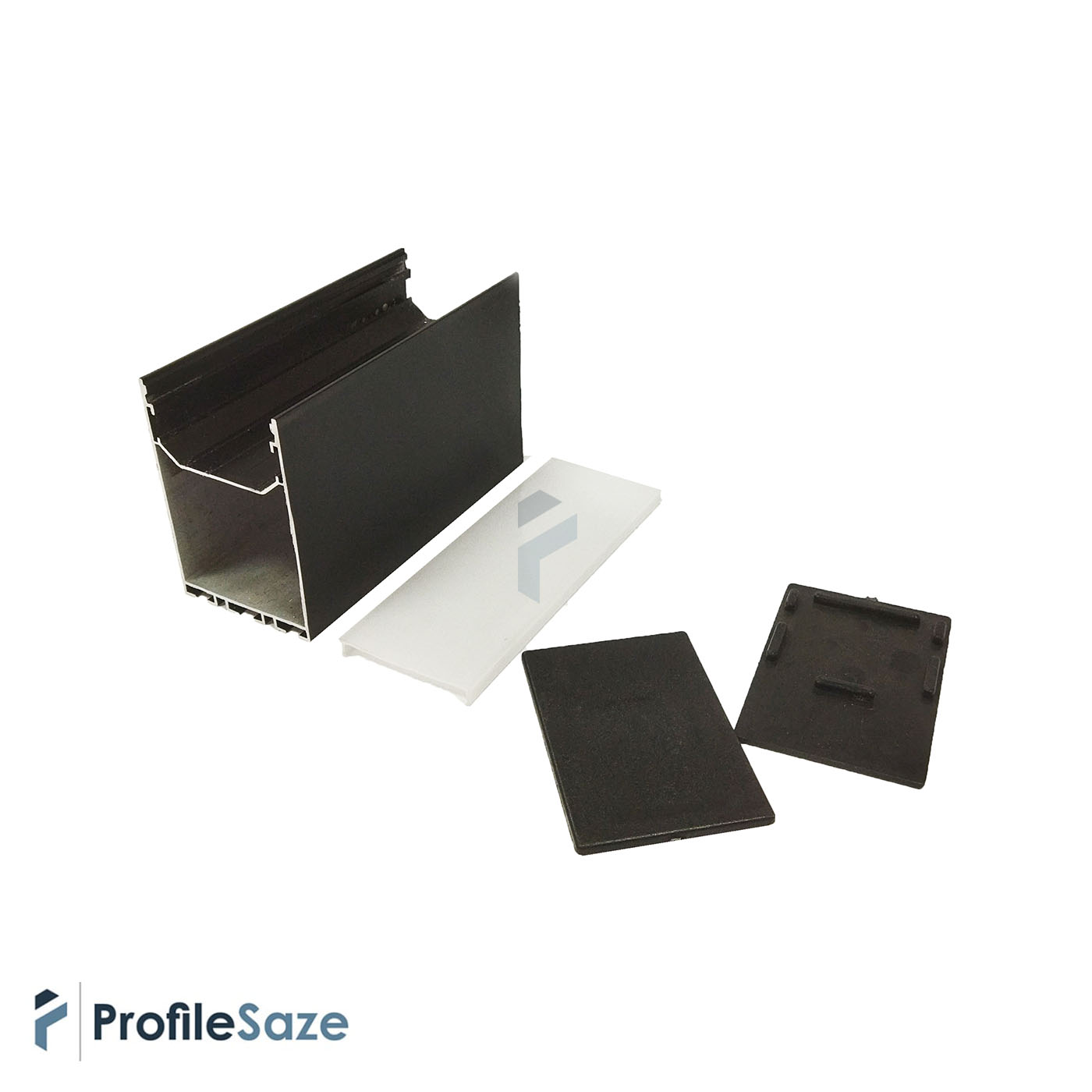 پروفیل نور خطی آلومینیومی 60 × 90 کد L69B مشکی (شاخه 3 متری) + دیفیوزر رایگان