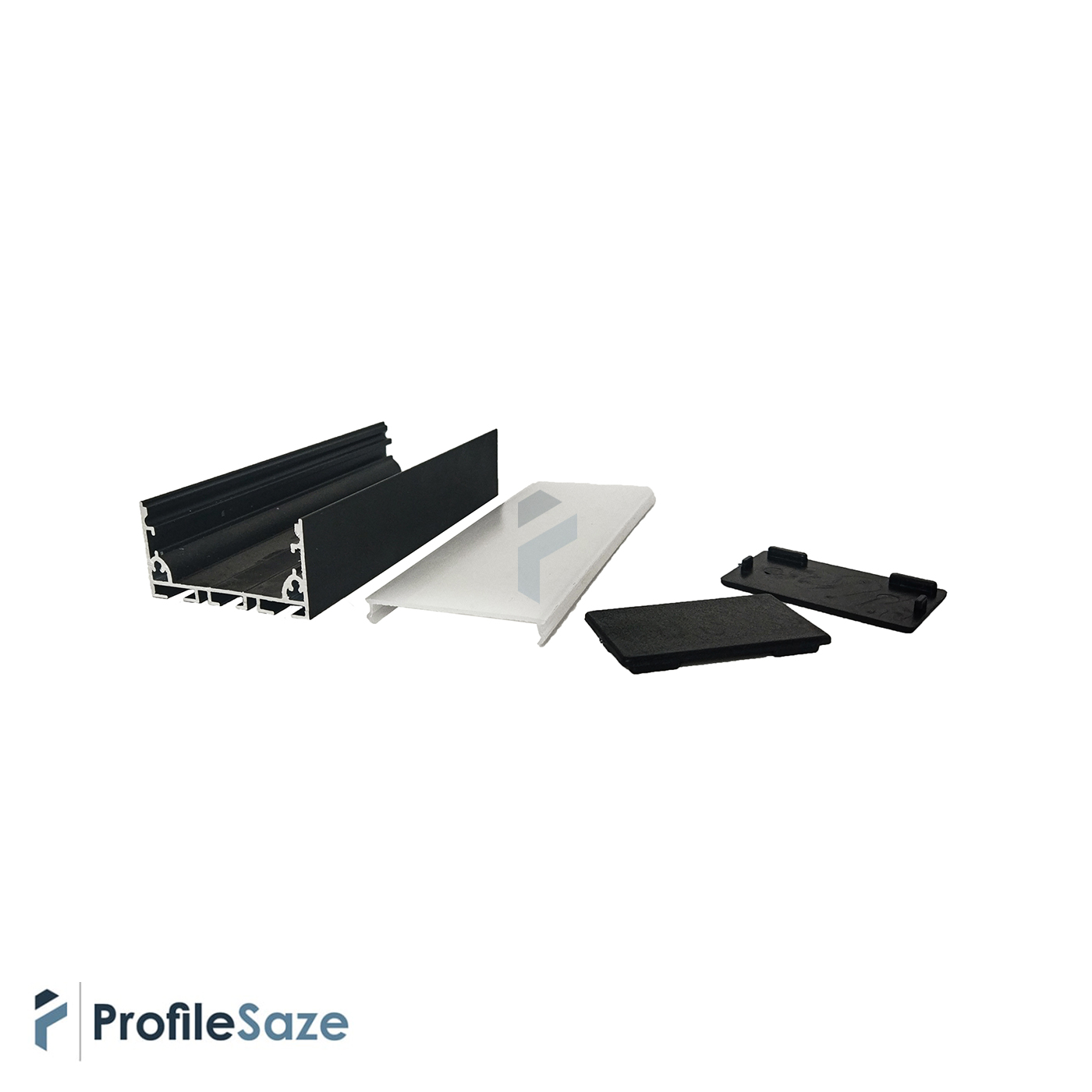 پروفیل نور خطی آلومینیومی 5 سانتی بدون لبه کد L50B مشکی (شاخه 3 متری) + دیفیوزر رایگان