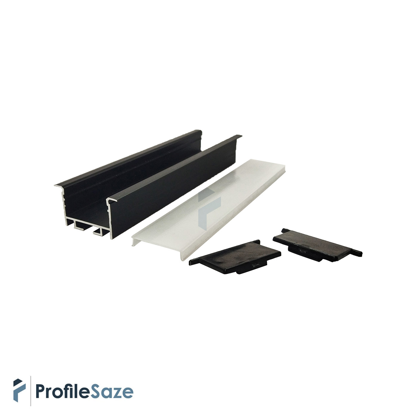 پروفیل نور خطی آلومینیومی 3 سانتی لبه دار کد L30B مشکی (شاخه 3 متری) + دیفیوزر رایگان