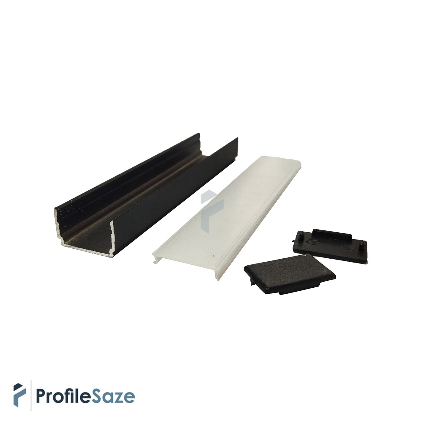 پروفیل نور خطی آلومینیومی 3 سانتی روکار کد L35-1B مشکی (شاخه 3 متری) + دیفیوزر رایگان