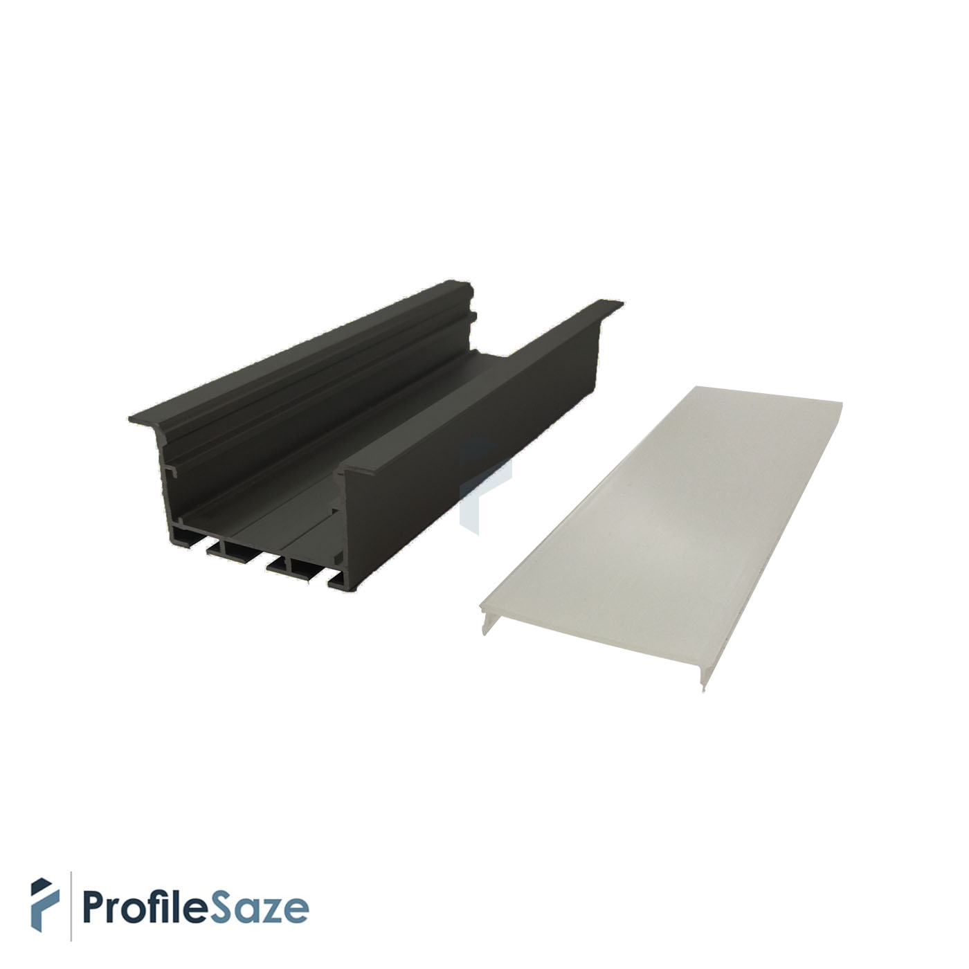 پروفیل نور خطی آلومینیومی 4/5 سانتی فنرخور کد L45B مشکی (شاخه 3 متری) + دیفیوزر رایگان