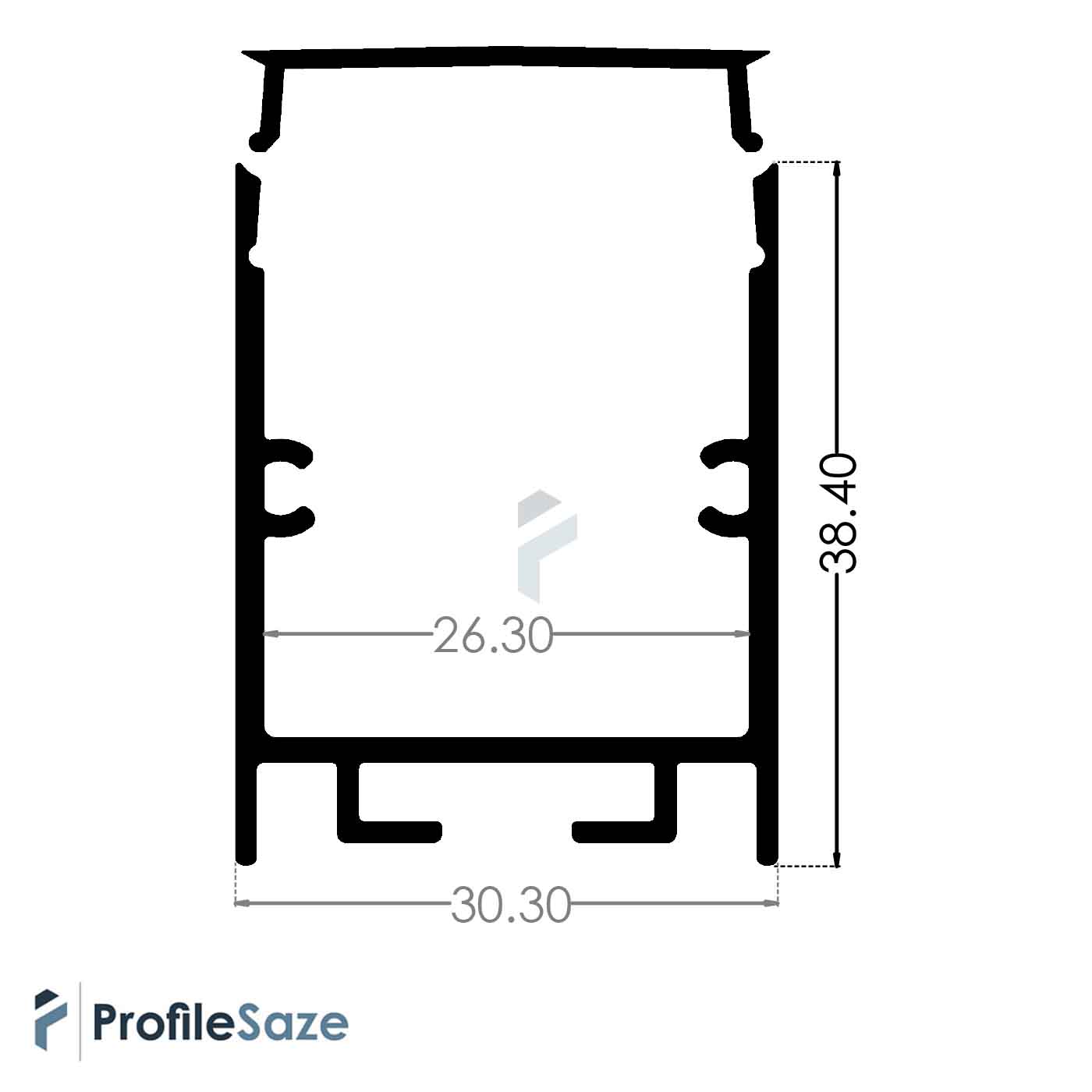پروفیل نور خطی آلومینیومی 3 سانتی بدون لبه کد L34B مشکی (شاخه 3 متری) + دیفیوزر رایگان