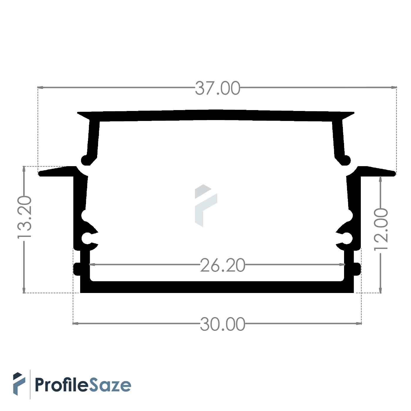 پروفیل نور خطی آلومینیومی 3 سانتی کنافی کد LK3W سفید (شاخه 3 متری) + دیفیوزر رایگان
