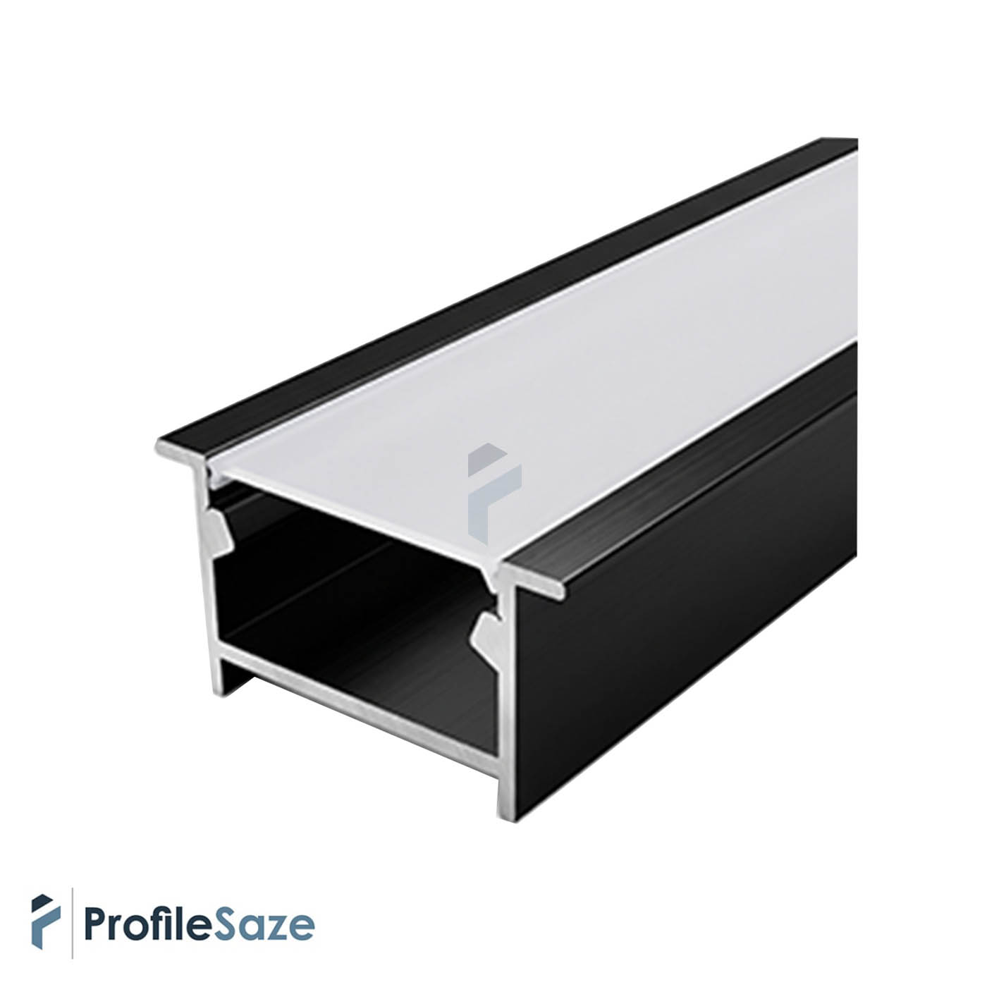 پروفیل نور خطی صاف نور کنافی LCk3-B مشکی با دیفیوزر PMMA